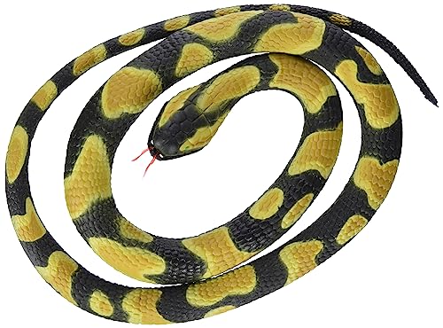 Wild Republic 20775 Gummischlange, Spiel, Königspython, 117 cm, Schwarz, Gelb