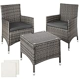 Este elegante conjunto de Ratán Athen de TecTake es muy adecuado para el balcón, la terraza o el jardín.