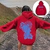 Generisch Long Sleeve Letter Print Hoodies with Pockets Warm Hoodie, red, L #3