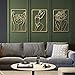 Glamativity Large 4 Pack Gold Wall Art Décor, Minimalist Décor Single Line Art Wall Décor, Real Metal Wall Art, Woman's Body Shape Abstract Wall Art (Gold Classic Style, L Size 22.5 x 15.7'')