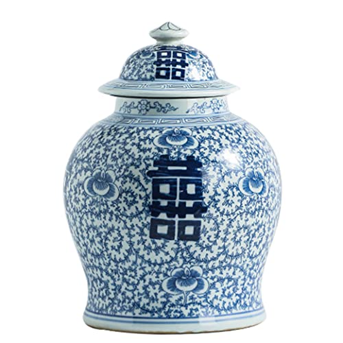Décoration intérieure chinoise avec jar de gingembre bleu