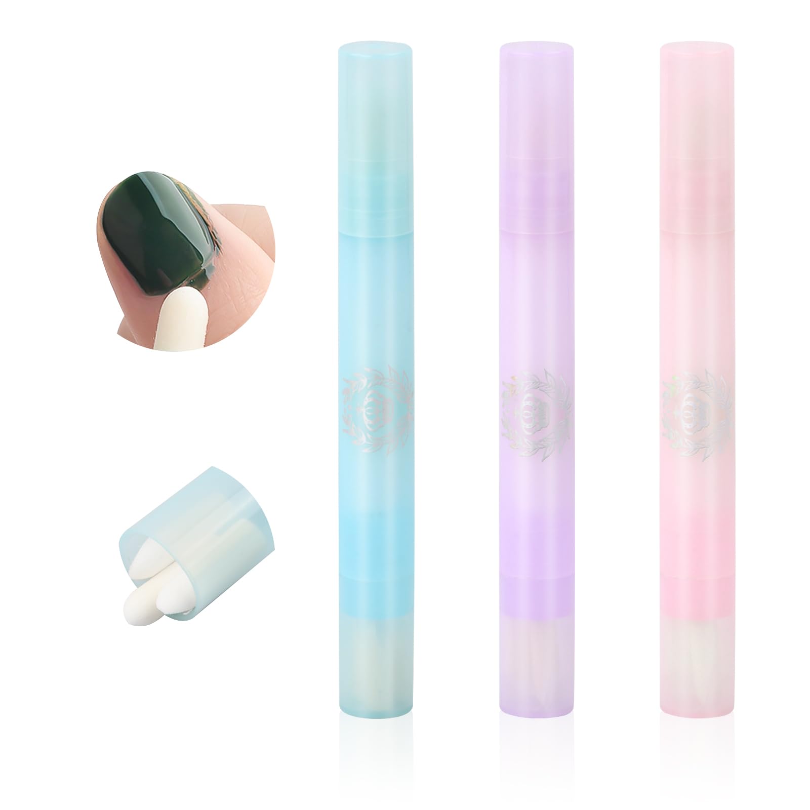 Dokeno 3 Pezzi Penna Correggi Smalto per Unghie Senza Remover Penna Correttore Manicure Rimozione Smalto per Unghie Cancellazione Degli Errori Strumento per Manicure con 9 Punte di Ricambio