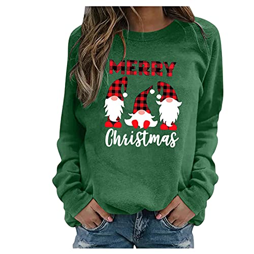 Womens Long Sleeve Tops,Womens Sweatshirts and Hoodies Christmas Long Sleeve Graphic Cute Boat Neck Pullover Faux Leather Casual Womens Shirts and Blouses