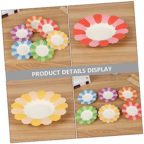 Assiettes en papier de fleur légères et jetables de couleur aléatoire - 5