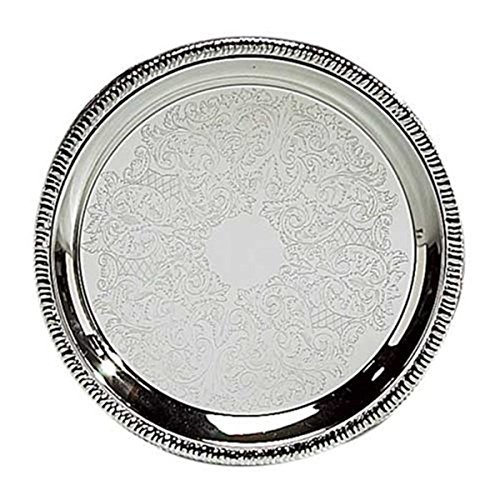 Elegance Silver 8237 Round Silver Plated Tray, 10