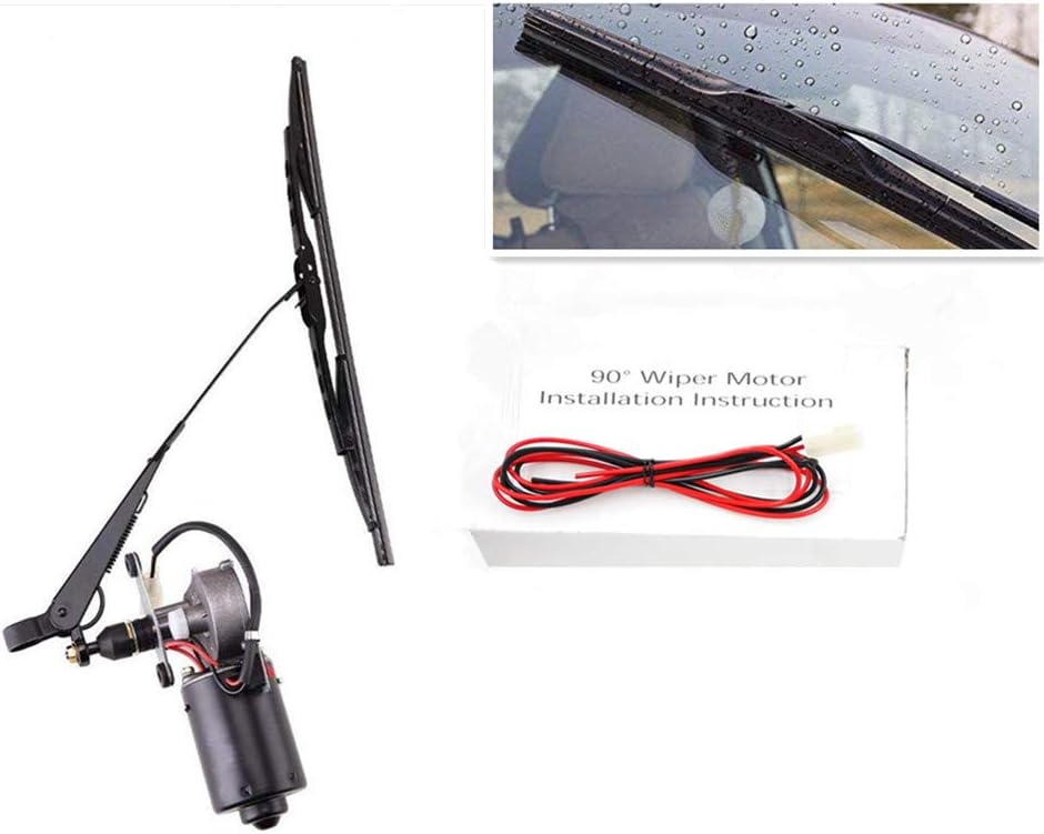 12Volt Electric UTV Windshield Wiper Motor Kit,Fits Polaris