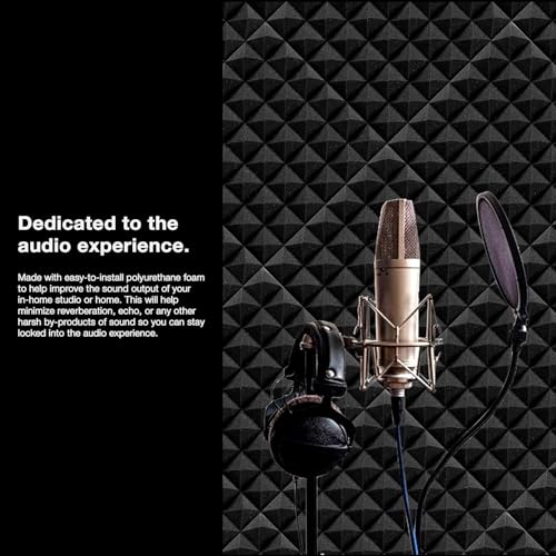 Image of Pyramid Soundproofing Studio Acoustic Foam 1'x1' - 2 Inches ( Pack of 6 ) Inches High Density, Soundproof Foam, Noise Reduction,Echo Absorption (Studio Charcoal, Pack of 6)