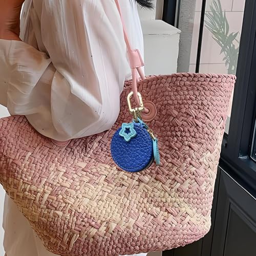 Image of 2.38 x 2.38 Inch Blueberry Fruit Bag Charm Cute Mini Coin Purse Keychain,Mini Leather Coin Pouch Change Purse for Backpack Decoration,Coin Blueberry Wallet Gifts for Girl Women