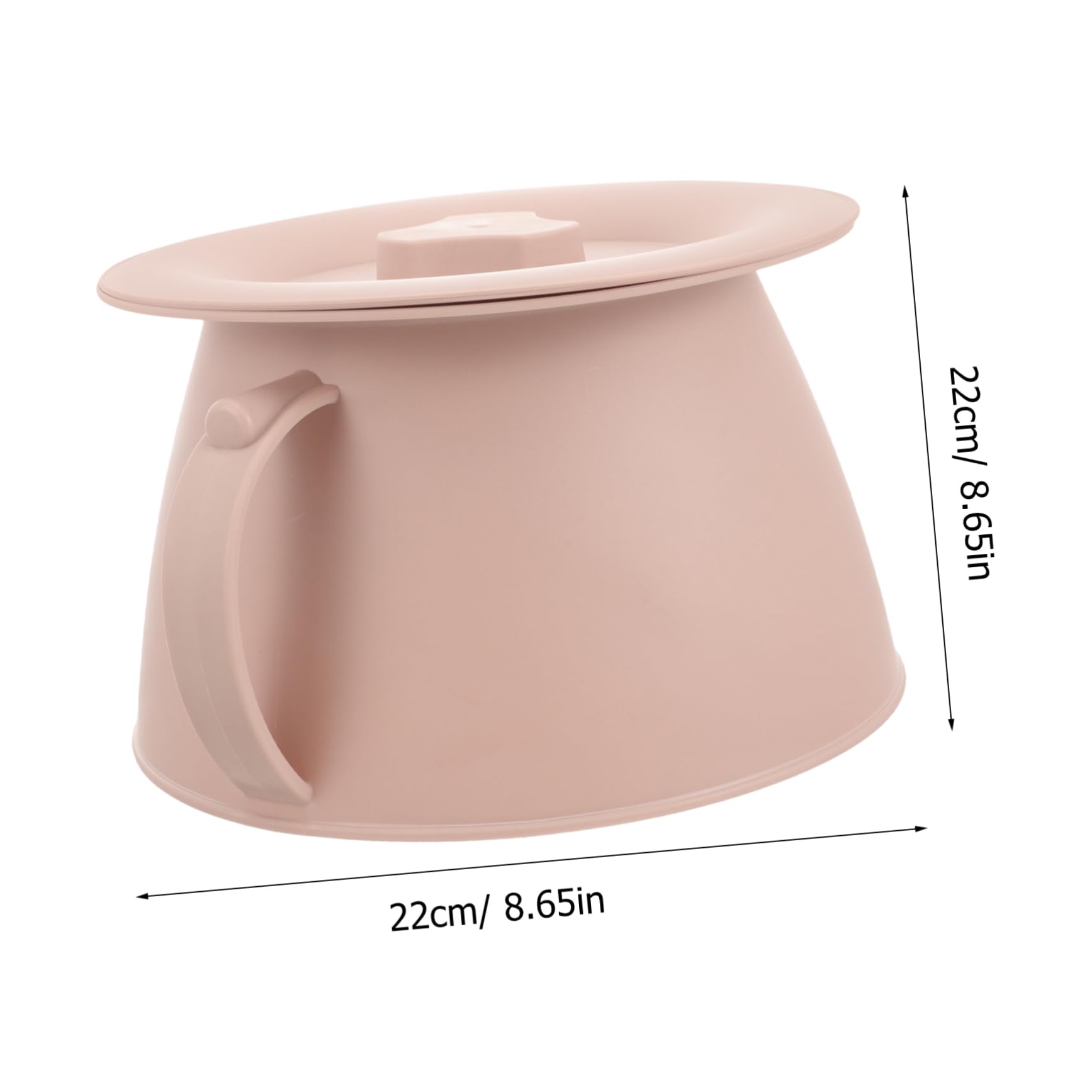 Orinal Portátil Rosa de Plástico con Tapa, Base Estable y Superficie Lisa