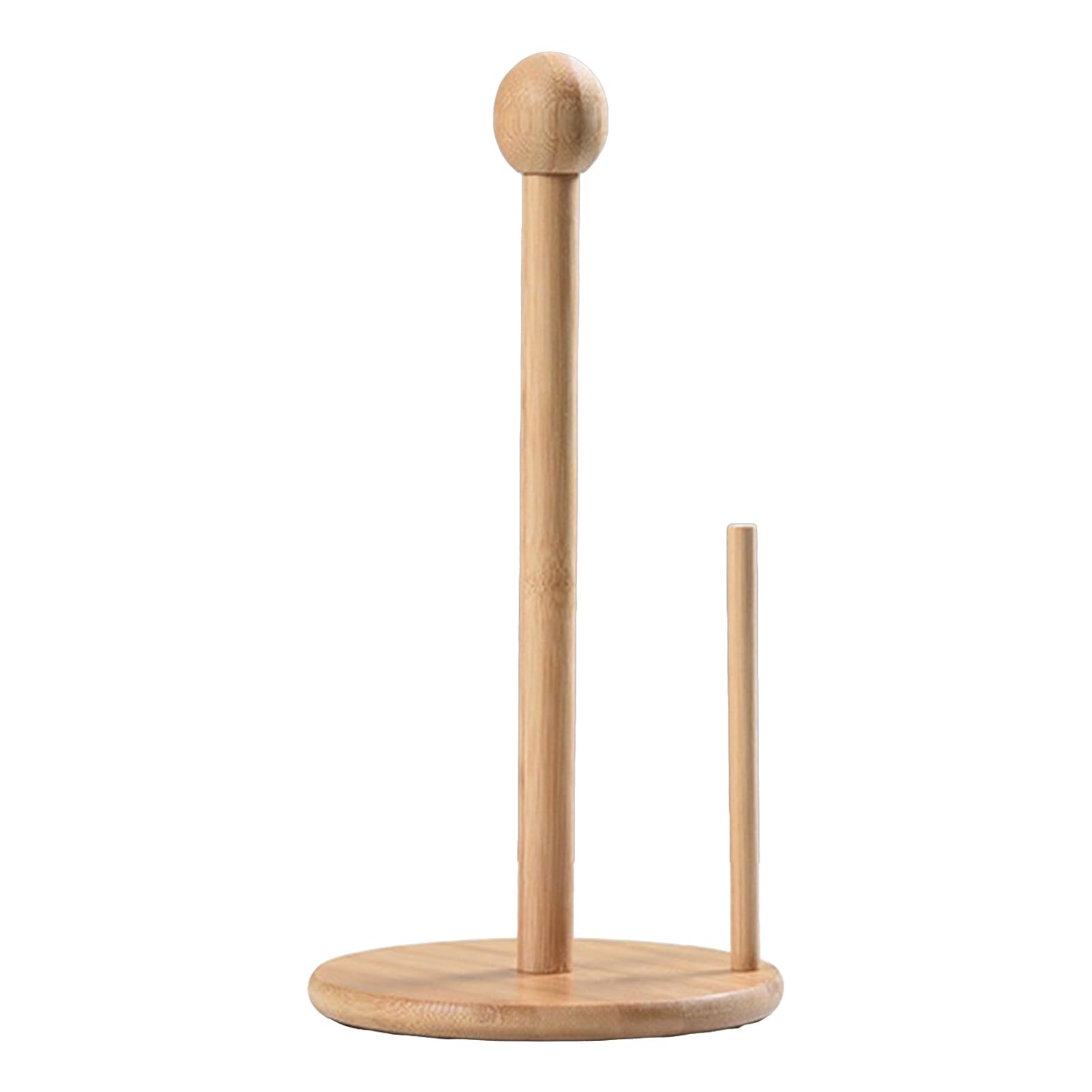 Glifora Bamboo Paper Towel Holder - Rustic Standing Paper Towel Organiser, Roll Dispenser for Kitchen Countertop, Bathroom and Dining Table