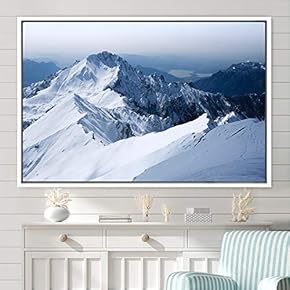 signwin Framed Canvas Wall Art Snow Mountain Cool...