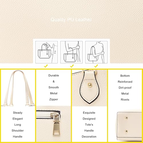 Image of CHICAROUSAL Tote Handbags Purses for Women PU Leather Womens Shoulder Bag | Large Tote Bag for Women, Shoulder Purse, Vegan Leather Purses for Women, Women's Handbags