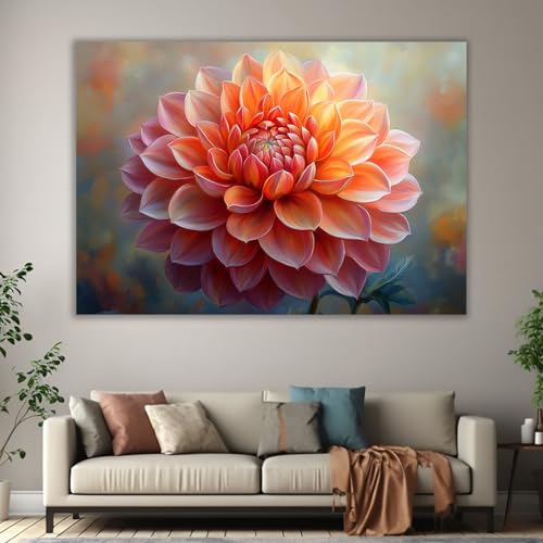 Décoration murale esthétique colorée grand format avec cadre or rose - 3