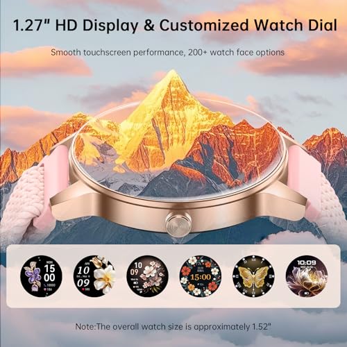 Image of Smart Watch for Women, 1.27'' Touchscreen Activity Trackers with Heart Rate /Sleep Monitor, Make /Answer Calls, 130+ Sport Modes IP68 Waterproof Fitness Watch Smartwatch for iPhone /Samsung /Android