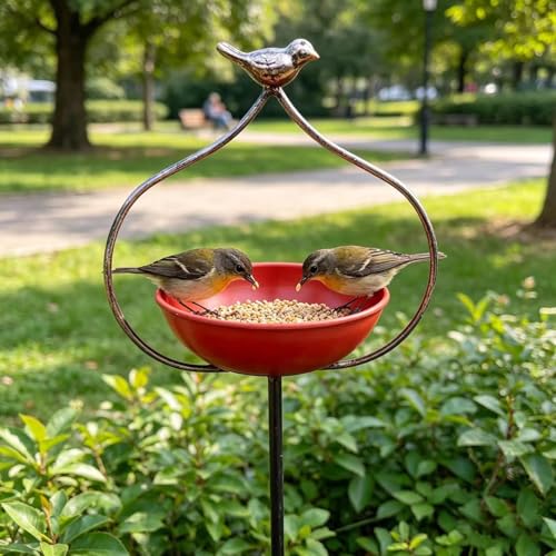 Baño para pájaros de pie resistente a la intemperie para observación exterior 4