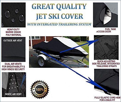 SBU Jet Ski Watercraft PWC Cover Compatible for Polaris SL 700 1996 1997 1-2 Seater -Extremely Durable, Breathable, Travel, Mooring and Storage