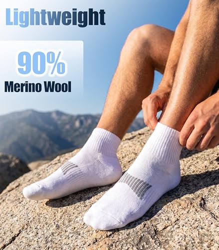 Image of 3 Pairs 90% Merino Wool Ankle Business Casual Thin Wool Socks | 3 pairs, Moisture wicking, Arch support, Thin design, Running, Hiking, Business casual, All-season wear