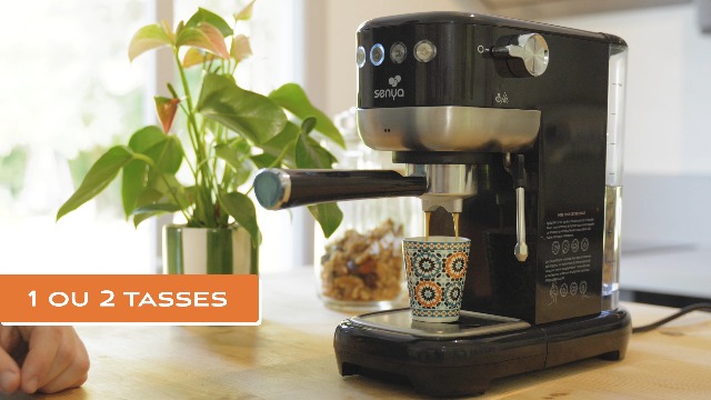 Machine à Café Senya Tasty Coffee Crème 20 Bars - Expresso Cappuccino Thermoblock 1300W