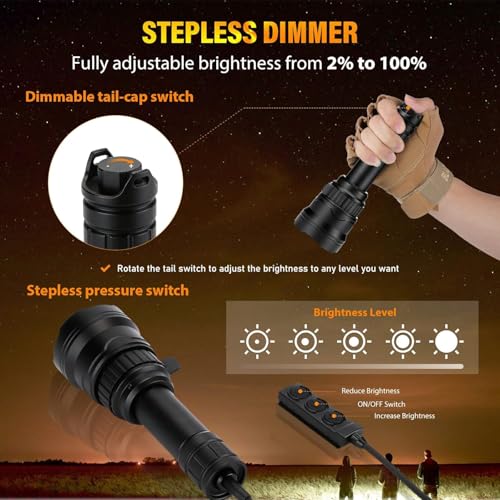 Image of KL62Plus Red White IR850 Zoomable Night Vision Hunting Light Kit