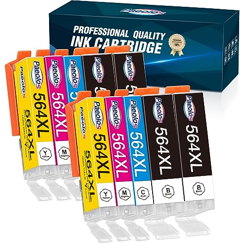 Tinta Y Tóner, Office Product Paeolos - Reemplazo compatible para impresoras HP 564 de cartuchos de tinta Combo para HP OfficeJet 4620, HP Photosmart 5520, 6510, 7520, C309a, 10 paquetes (4...