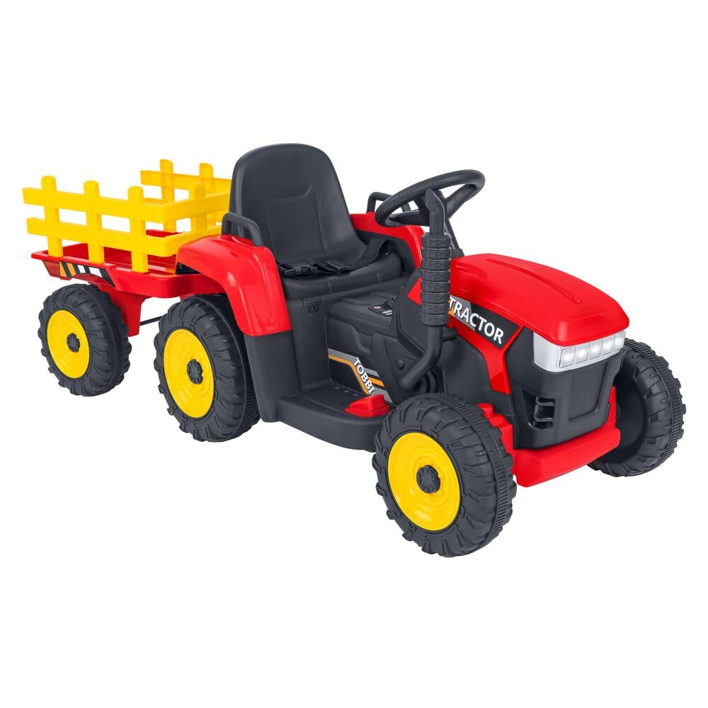 Tractor eléctrico Rojo R/C 12 V 2,4 GHz con reasa