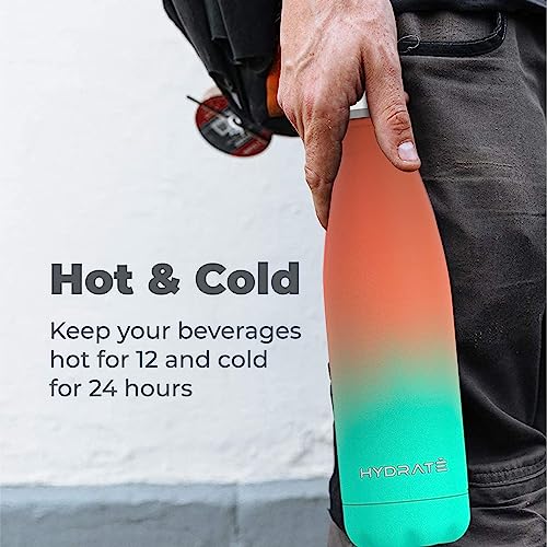 Hydrate Super Insulated Stainless Steel Water Bottle - 500Ml - Tropical Breeze - Bpa Free Metal Water Bottle, Drinking Hot Water Thermos, Reusable Water Bottle - 24 Hours Cold & 12 Hours Hot #TOP2