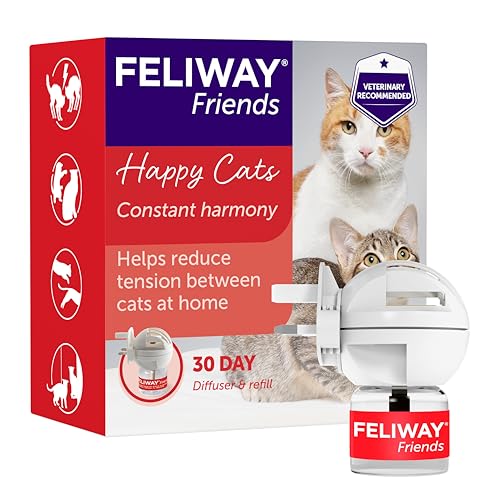 FELIWAY Friends 30 Day Cat Calming Plug In Pheromone Diffuser Starter Kit, 48ml - Helps create harmony and resolve conflict in multi cat households, Veterinary Recommended, Clinically Proven