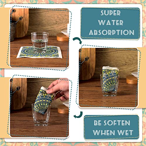 6 Pcs Swedish Kitchen Dish Towels Kitchen Dish Cloth Absorbent Quick Drying Kitchen Cloths Reusable Dishcloth Small Cleaning Cloth Rag For Kitchen Counter (Rustic Patterns) #TOP3