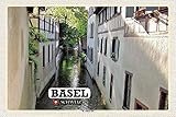 Blechschild 18x12 cm Basel Schweiz St. Alban-Tal Gebäude Wand Deko Bar Kneipe Sammler Geschenk