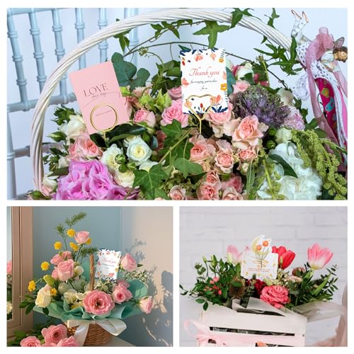 VYNFLICK Floral Card Holder: 120 Pcs Flower Place Card Holder Picks 12.6 inch Gold Gift Photo Holders for Bouquets Wedding Tables Display Centerpieces by VYNFLICK - Image 5