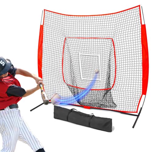 Tragbares Baseball-Pitching-Netz mit Tragetasche, stabiles Trainingsgerät für Jugendübungen und Spiele
