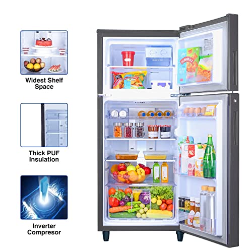 Image of Godrej 234 L 2 Star Inverter, 24 Days Farm Freshness Frost Free Double Door Refrigerator Appliance(RT EONALPHA 250B 25 RI JT ST, Jet Steel)