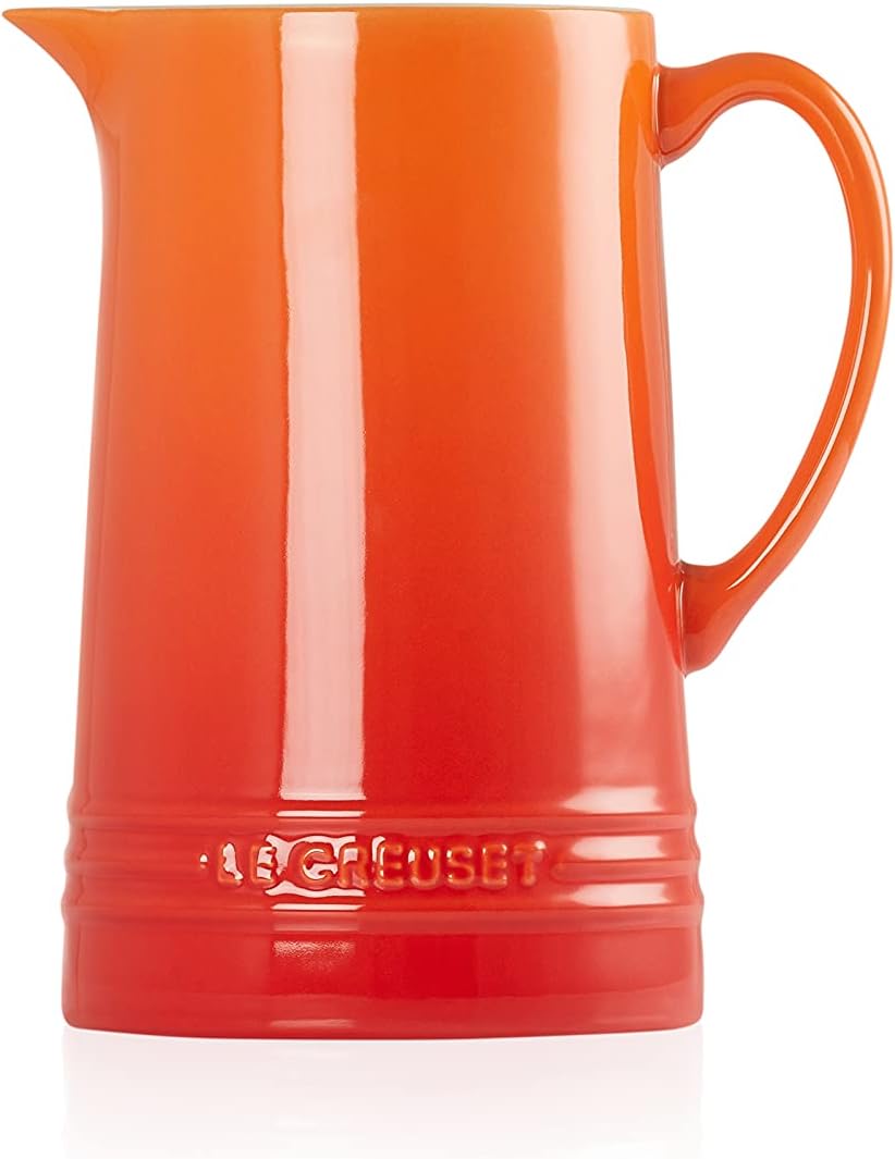 Le Creuset Stoneware Pitcher, 1.5 L, 19.8 cm tall, 12.5 cm, Volcanic, 70901150900002, Orange, 1.5 Litres - Image 4