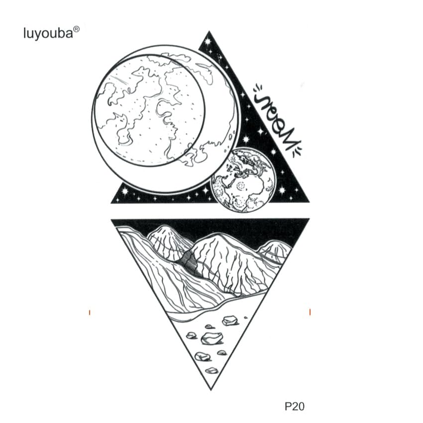 Miniatura 2 de 30Pcs Moon Surface Temporary Tattoo Sticker Mare Tatoo Temporary Stickers Tatuajes Temporales Tattoo Sticker