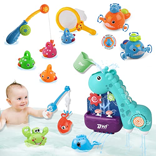 Dwi Dowellin Baby Bath Toys Fishing Toys + B27 Giraffe Bath Toys for Toddlers Baby Boys Girls Age 18months and up