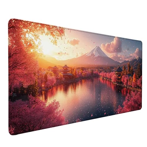 Tapis de souris XXL Mont Fuji 1500x800mm rose grand sous-main