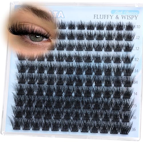 PHKERATA Wispy Lash Clusters Fluffy Eyelash Clusters for Volume