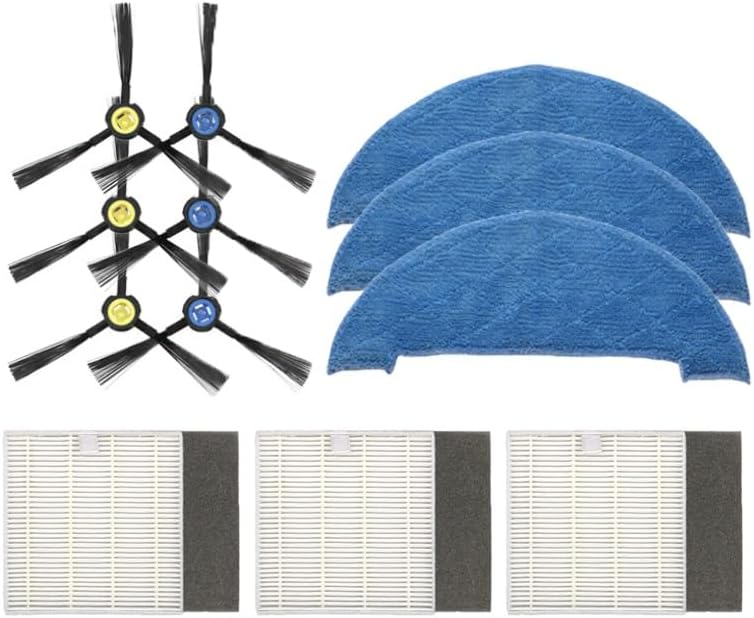 Replacement Primary Hepa Mop Cloth Rags Side Brush Kit for ilife V8 V8s V80 X750 X800 X785 Vacuum Cleaner Parts(6 mop)