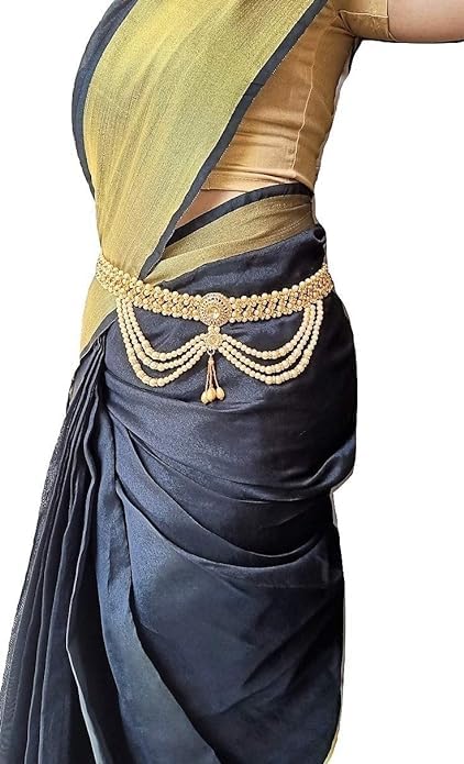 Ottiyanam Gold- Plated; Shell and Pearl Golden Kamarband for Women-picture-44