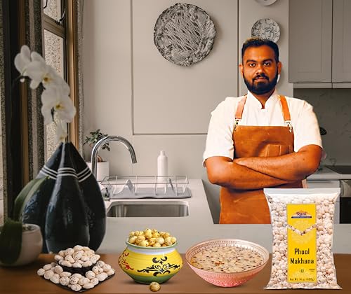 Image of Rani Jumbo Phool Makhana (Fox Nut /Popped Lotus Seed) Plain Raw Uncooked 14oz (400g) ~ All Natural | Vegan | No Colors | Gluten Friendly | NON-GMO | Indian Origin