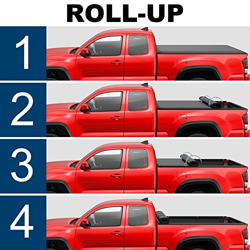Image of MOSTPLUS 5FT Roll-Up Soft Vinyl Truck Bed Tonneau Cover Compatible with 2016-2023 Toyota Tacoma Extra Short Model On Top Fleetside Cargo Bed 60Inch