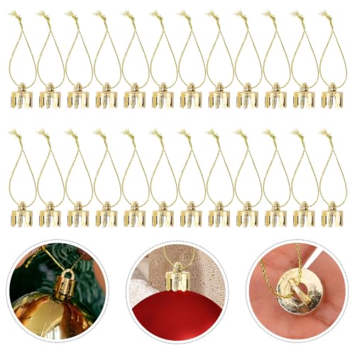 Tapones para adornos navideños UPKOCH de plástico resistente con cuerda dorada 8