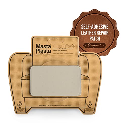 Mastaplasta Instant Self-Adhesive Premium Leather Repair Patch. Color: Beige Leather 4In X 2.4In /10Cm X 6Cm. Upholstery Quality Adhesive Patch For Sofas, Car Interiors, Bags & More #TOP7