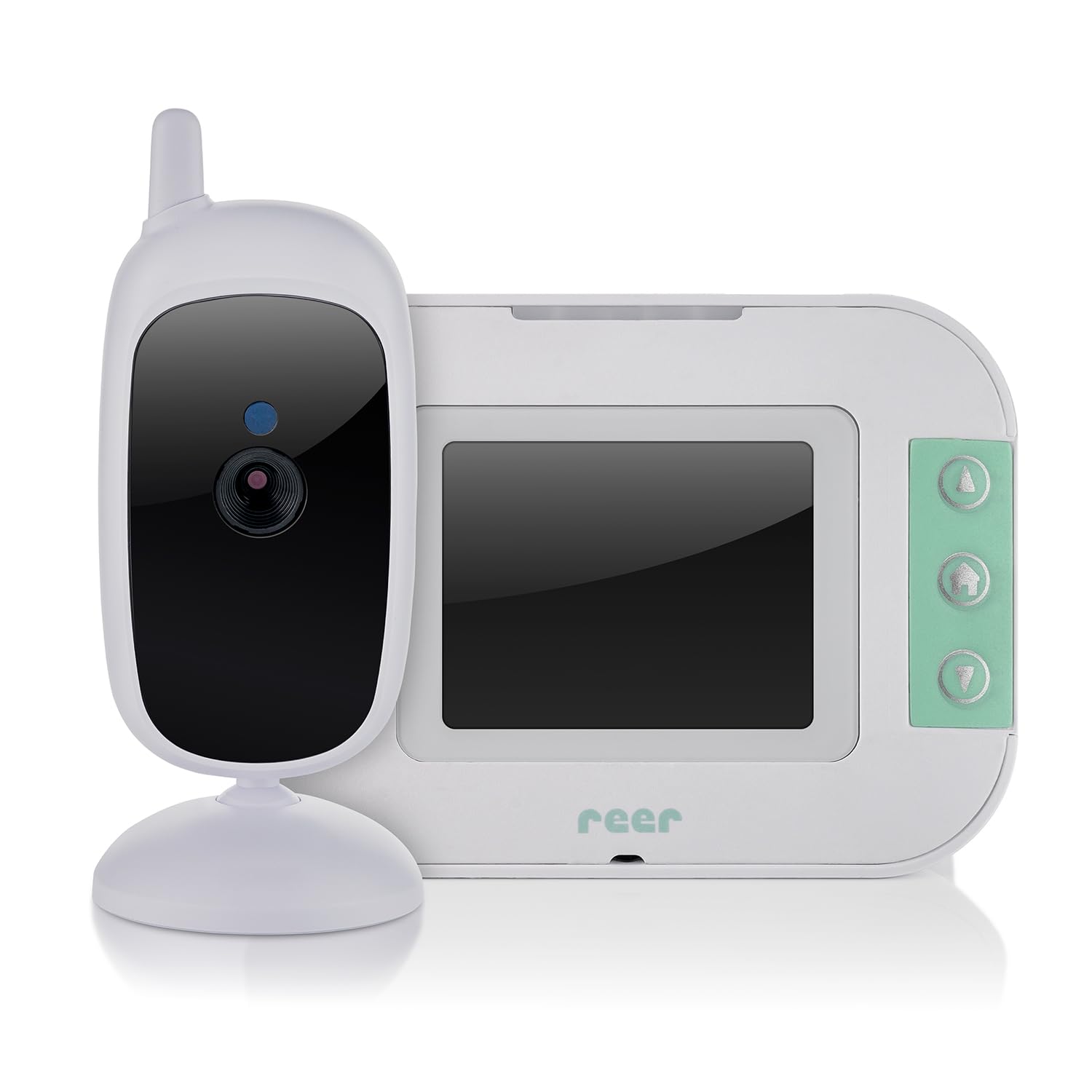 reer BabyCam S - Babycam S - Babyphone vidéo numérique - Technologie FHSS Anti-écoute - Portée de 300 m - Vision Nocturne - Fonction interphone - Berceuses intégrées
