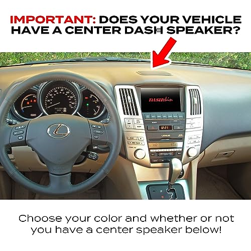 DashSkin Molded Dash Cover Cap Compatible with 2004-2009 Lexus RX 330 RX 350 RX 400h in Black w Center Speaker Holes - Includes Two 4.7oz Tubes of Adhesive - Made in The USA