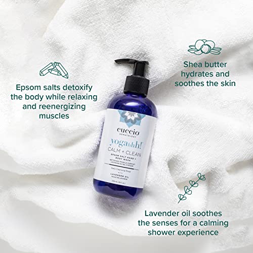Cuccio Somatology - Calm And Clean Epsom Salt Hand And Body Wash - Hydrating - Moisturizing - Re-Energizing - Detoxifing The Skin With Epsom Salt, Lavender Oil, Provitamin B & Shea Butter - 8 Oz #TOP1
