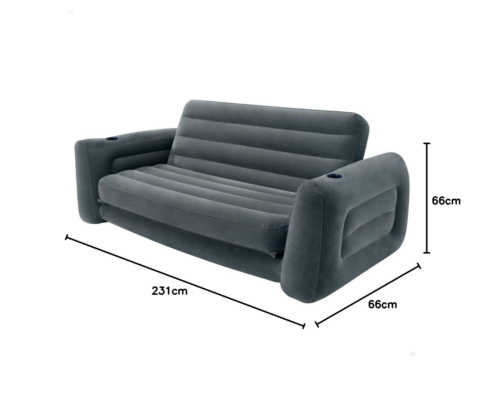 Intex Schlafcouch 66552, Hellgrau, Größe 203 x 231 x 66 cm & Volt Quick-Fill Ac Electric Pump 68605 Schwarz
