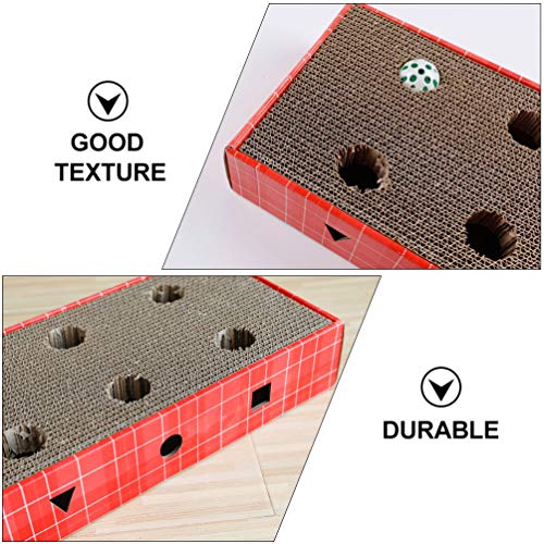 POPETPOP Cat Scratcher Papelão Track Cat Toy Lounge Bed Cat Garra Moedor Divertido Exercício Físico