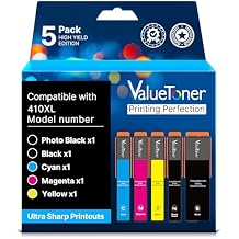 Valuetoner Remanufactured Ink Cartridge Replacement for Epson 410 Ink Cartridges 5 Pack for 410XL use with Expression XP-7100 XP-530 XP-630 XP640 XP-830 Black, Cyan, Magenta, Yellow, Photo Black