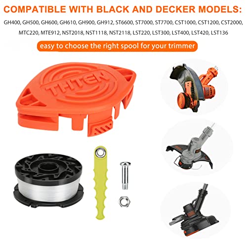 Image of THTEN AF-100 Replacement Blade Head Spool for Black+Decker GH600 GH900 20PK | Spool 30Ft 0.065 inch Compatible with Black Decker GH610,GH912,ST6600,ST7000,ST7700,NST1118,NST2118,LST220,LST300 String Trimmer